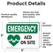 Signmission AED On Site With Symbol, 5 in W x Rectangle, Vinyl Decal OS-2PACK-EM-D-35-L-10289 - alternate 3